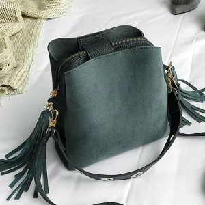 2019 Mode-Schürze Damen Eimer Tasche Vintage Quaste Messenger Tasche Hochwertige Retro Schultertasche Einfache Crossbody Tasche Tragetasche Fashion Nova Taschen