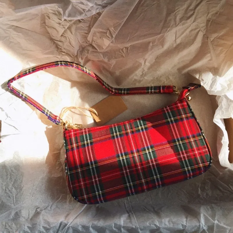 2020 Bestseller Vintage Retro Taschen Designer Damenhandtaschen Französisch karierte rote Tasche elegante kleine Bolsa Feminina Umhängetaschen Fashion Nova Taschen