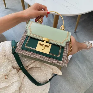 2020 Neue Mode Patchwork PU-Leder Damen Umhängetaschen Vintage Schulter Messenger Bag Damen Clutch Casual Totes Damen Geldbörse Fashion Nova Taschen