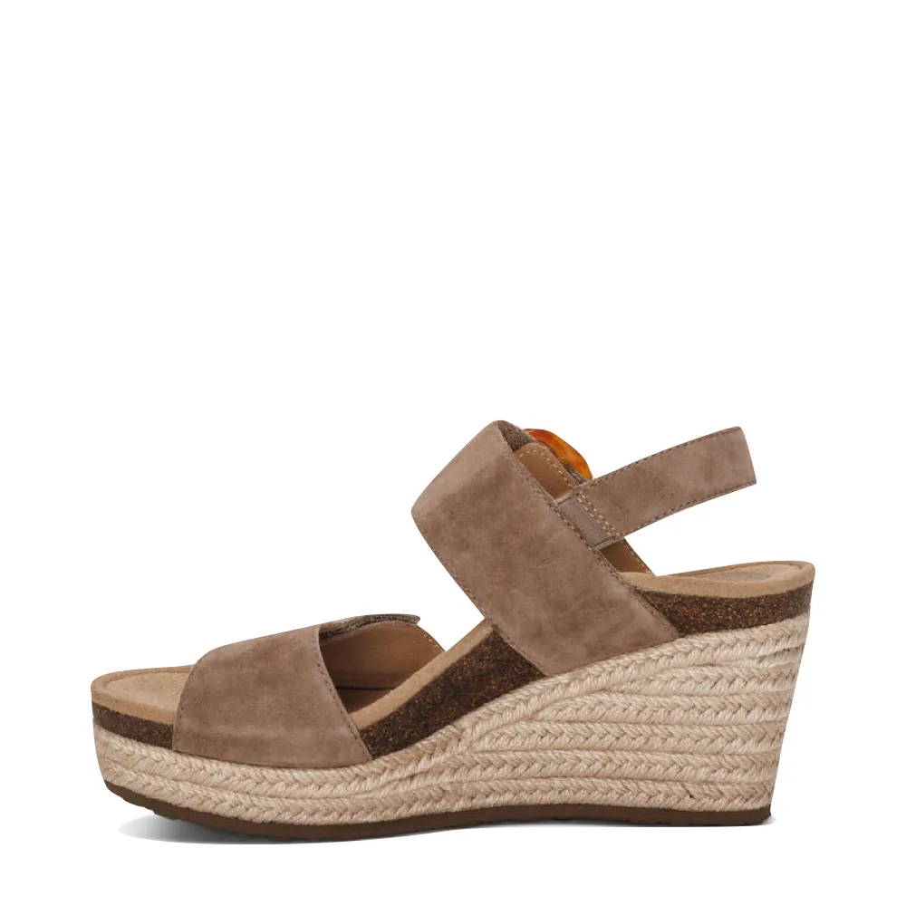 Aetrex Damen Ashley Keilabsatz-Sandale in Taubenblau
