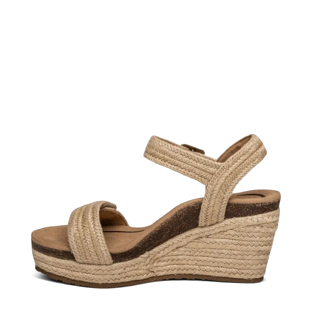 Aetrex Damen Sydney Viertelriemen Espadrille Keilabsatz Sandale in Natur
