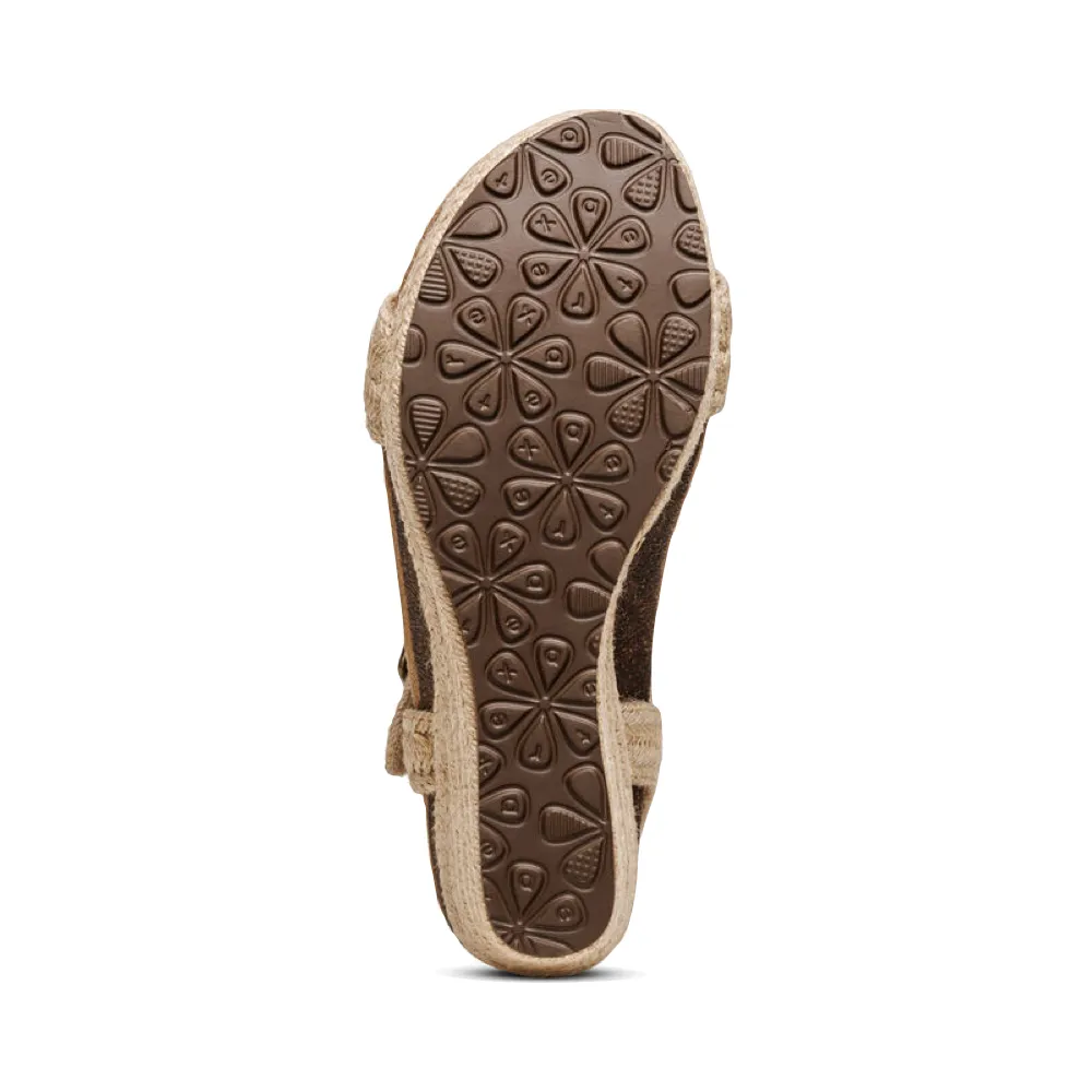 Aetrex Damen Sydney Viertelriemen Espadrille Keilabsatz Sandale in Natur