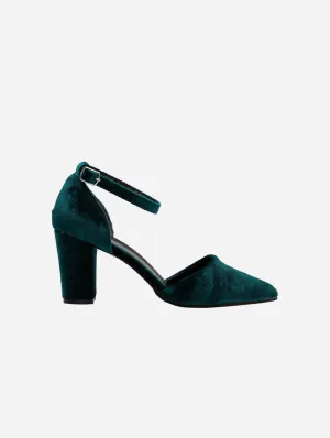 Agnes Velvet Vegane Pumps | Grün