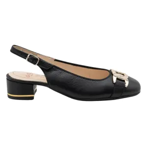 Ara Damen Gallant Slingback Schwarz Leder