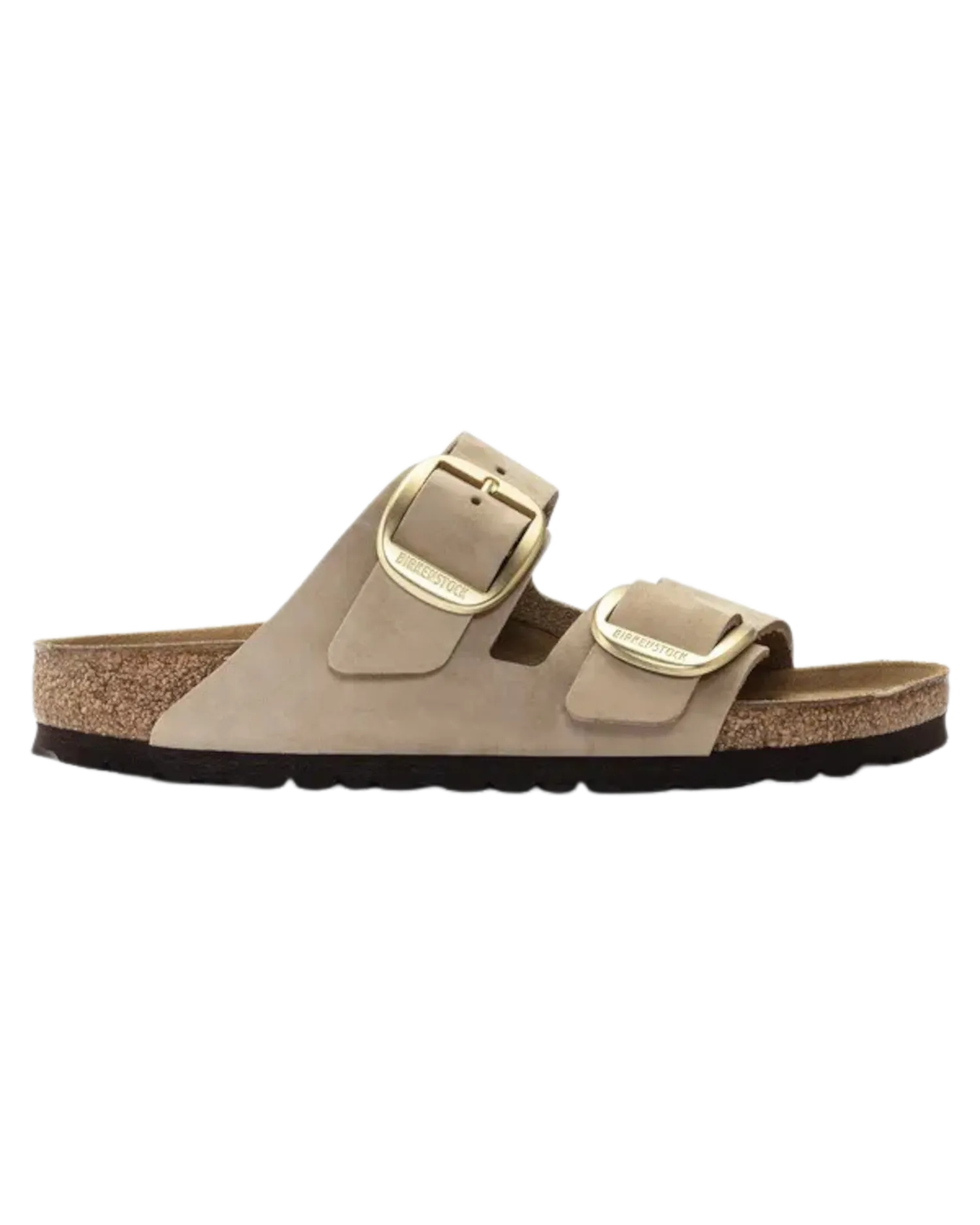 Arizona Big Buckle Nubuk-Ledersandalen in Sandcastle