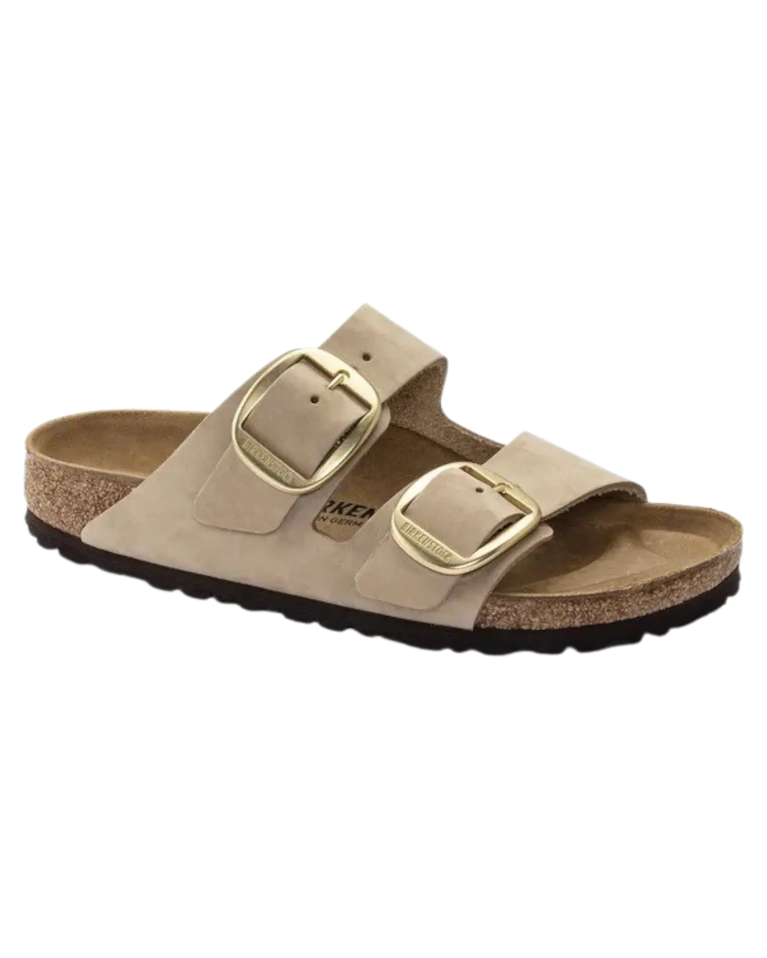 Arizona Big Buckle Nubuk-Ledersandalen in Sandcastle