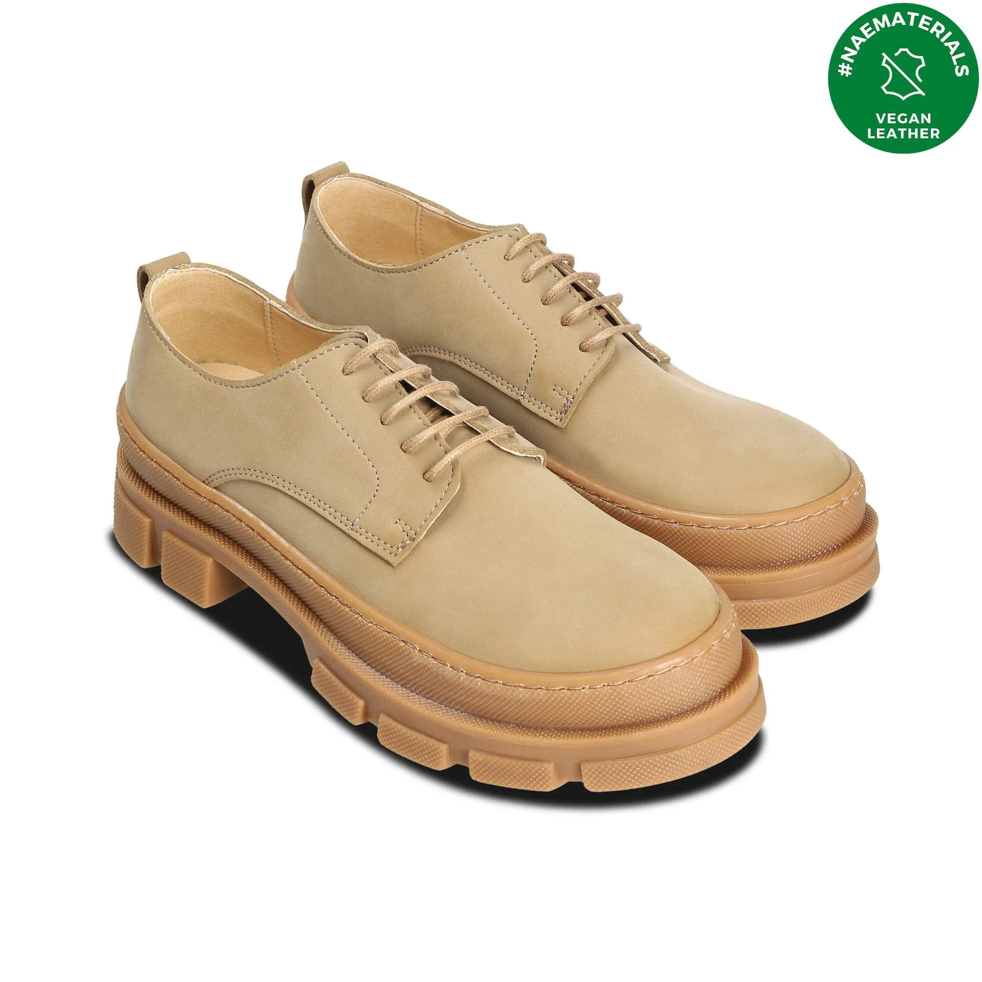 Arum Unisex Chunky Vegan Derby-Schuhe | Beige