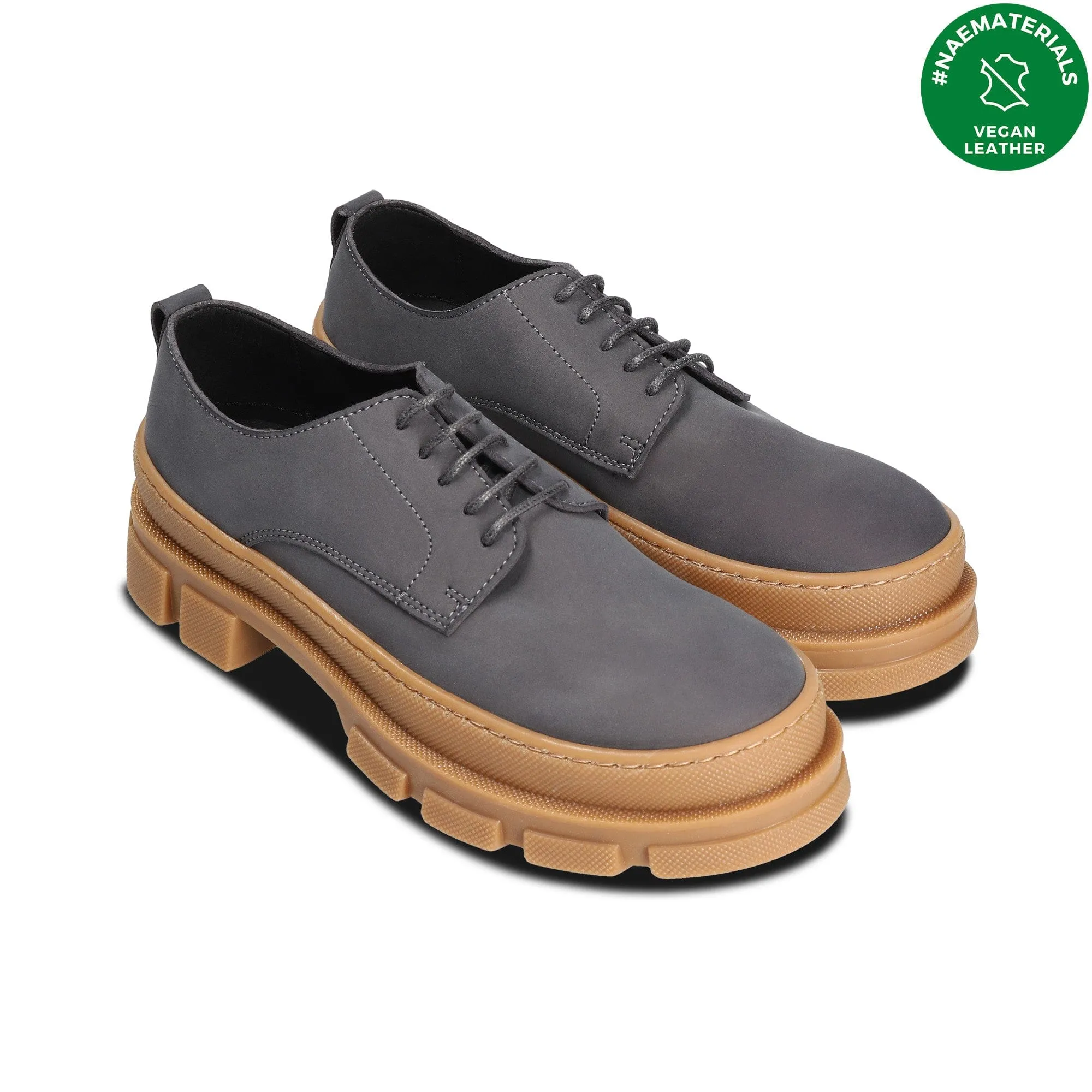 Arum Unisex Stabile Vegane Derby-Schuhe | Grau