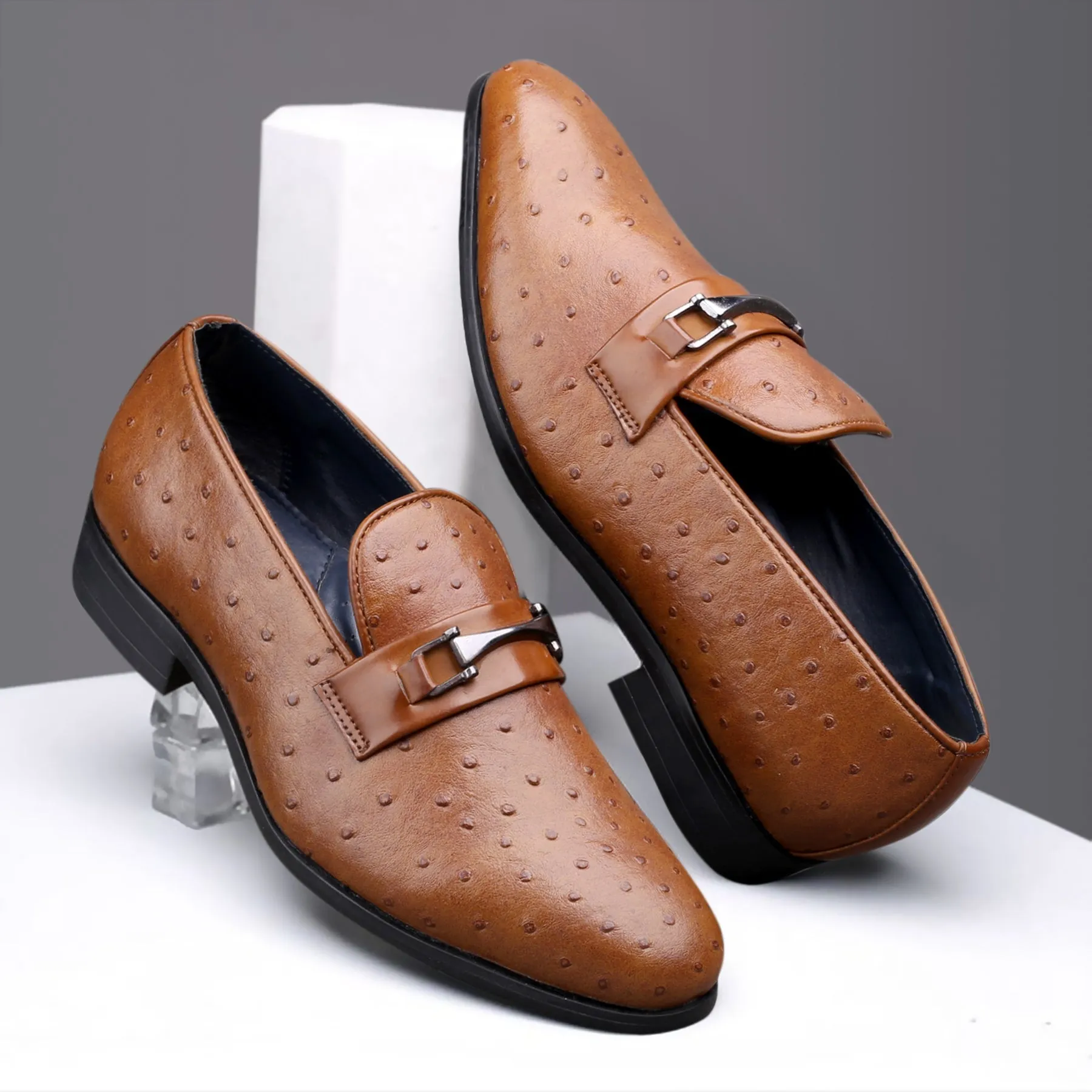 Bacca Bucci STRASSEN Party Texturierte Loafers | Hochzeitskleid Formelle Schlupfschuhe