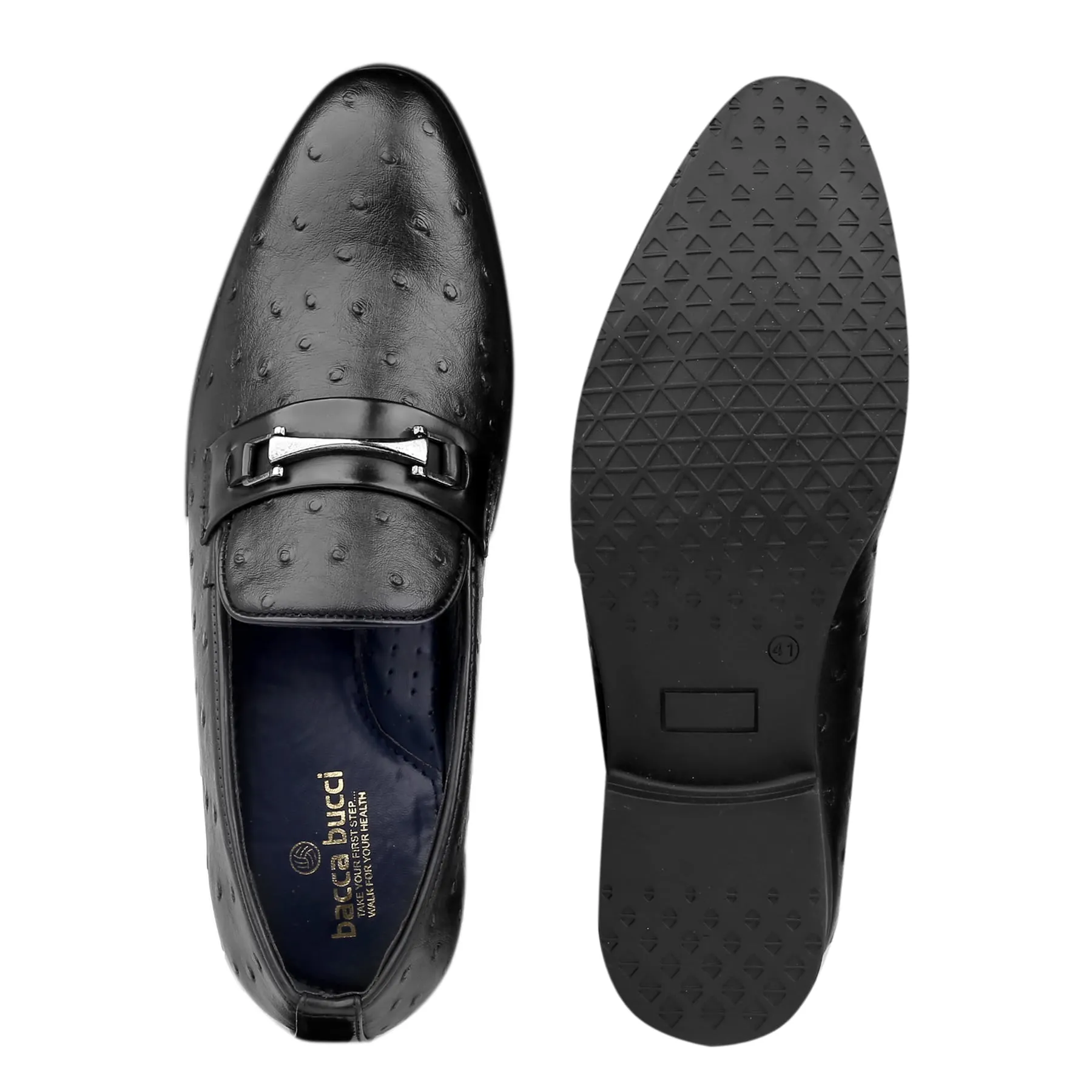 Bacca Bucci STRASSEN Party Texturierte Loafers | Hochzeitskleid Formelle Schlupfschuhe