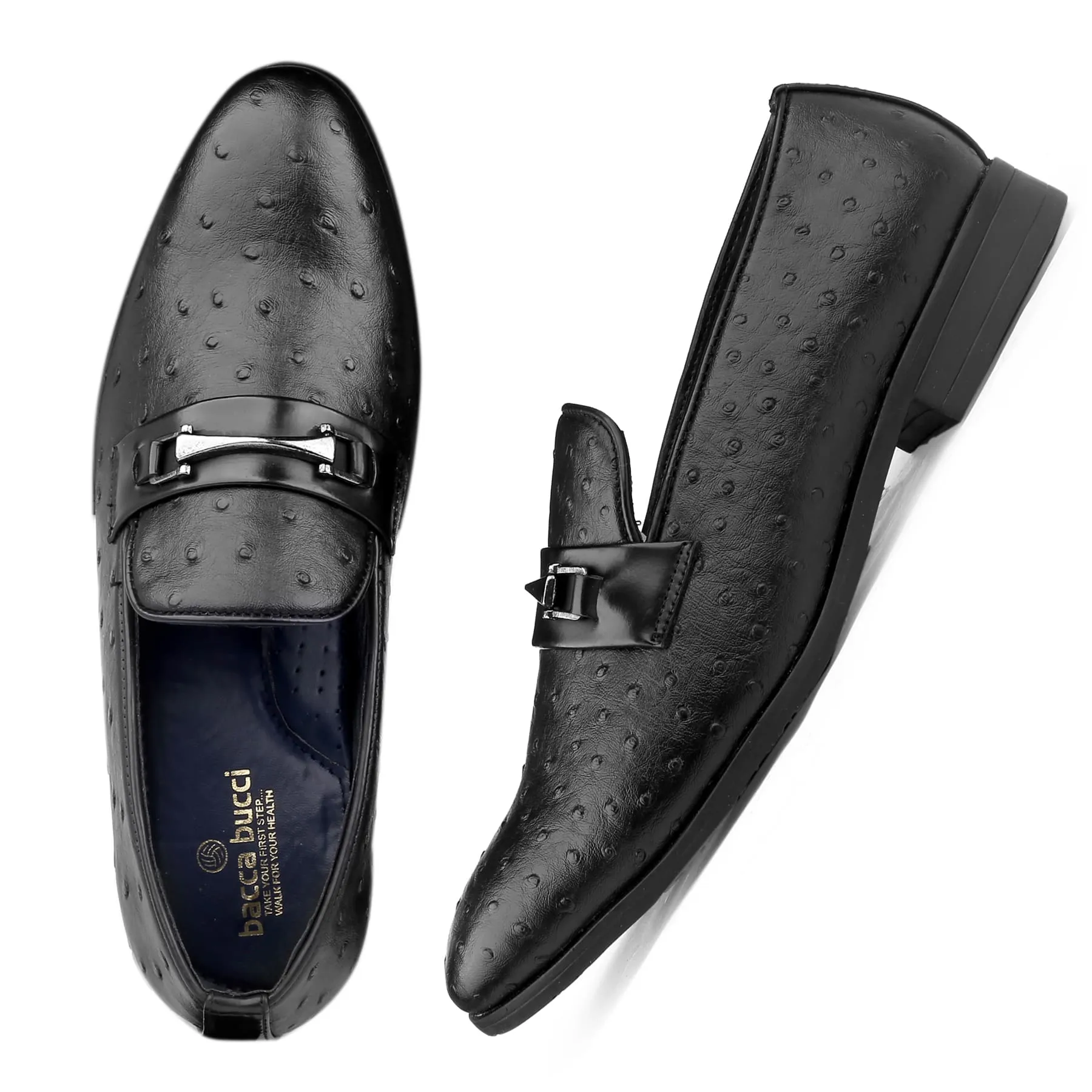 Bacca Bucci STRASSEN Party Texturierte Loafers | Hochzeitskleid Formelle Schlupfschuhe
