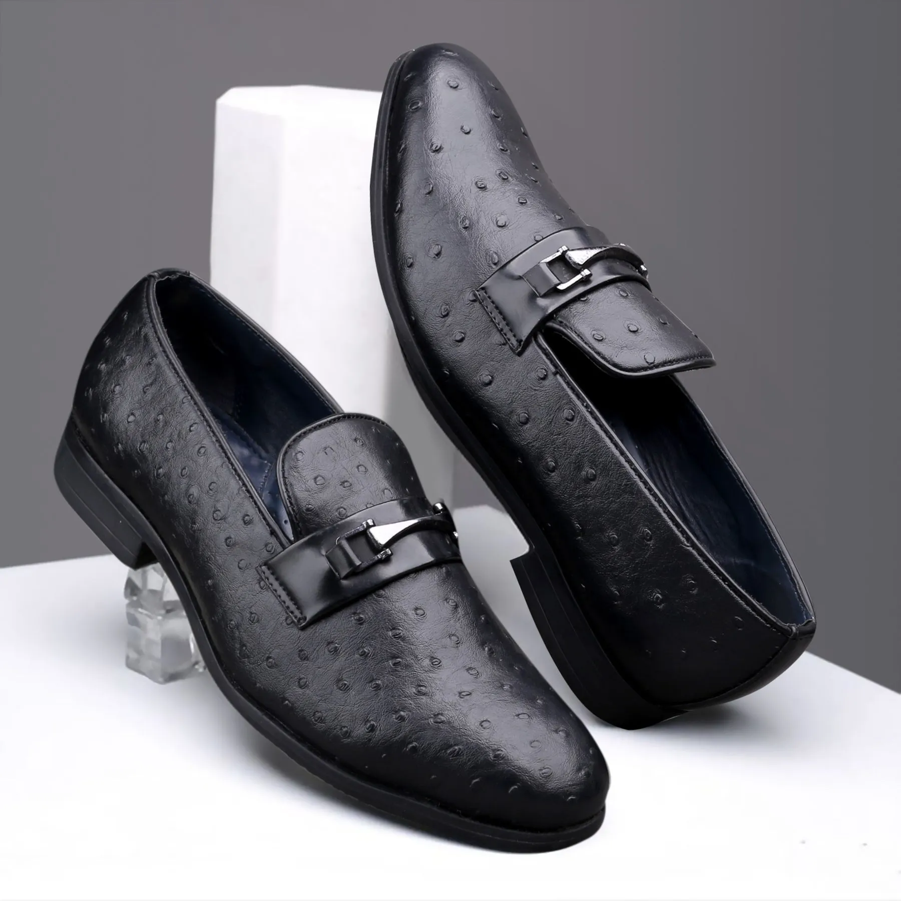 Bacca Bucci STRASSEN Party Texturierte Loafers | Hochzeitskleid Formelle Schlupfschuhe