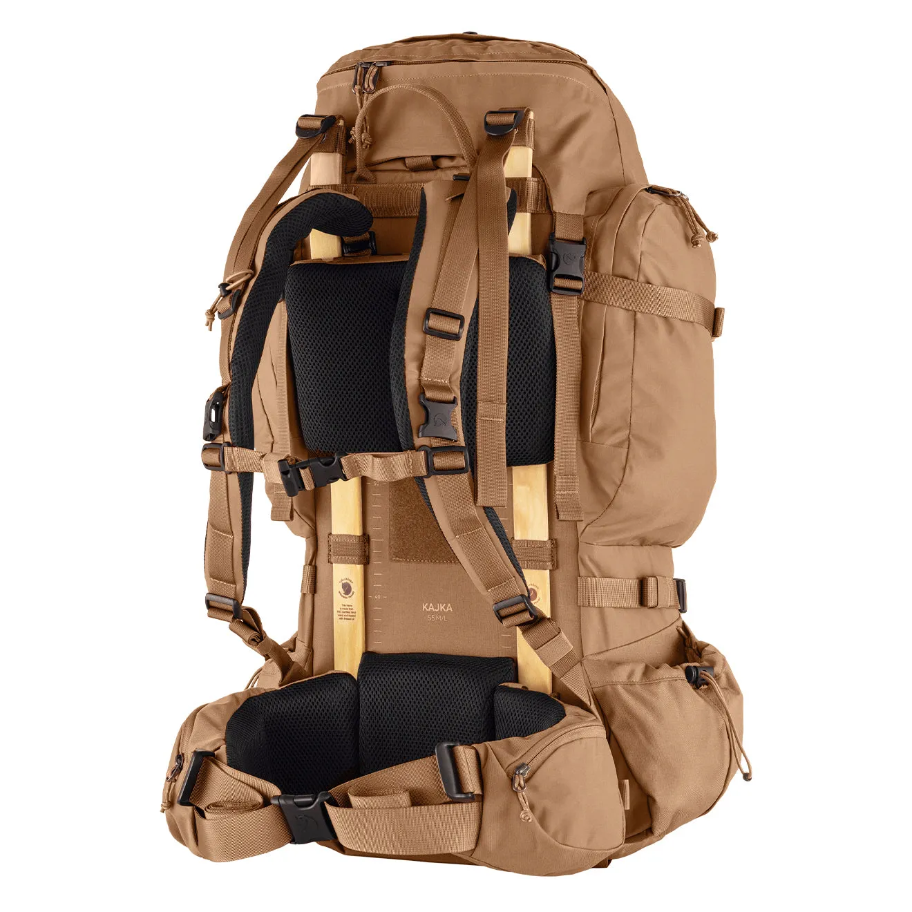 Fjällräven Taschen Herren Fjällräven Kajka 55L M/L Rucksack Khaki Staub