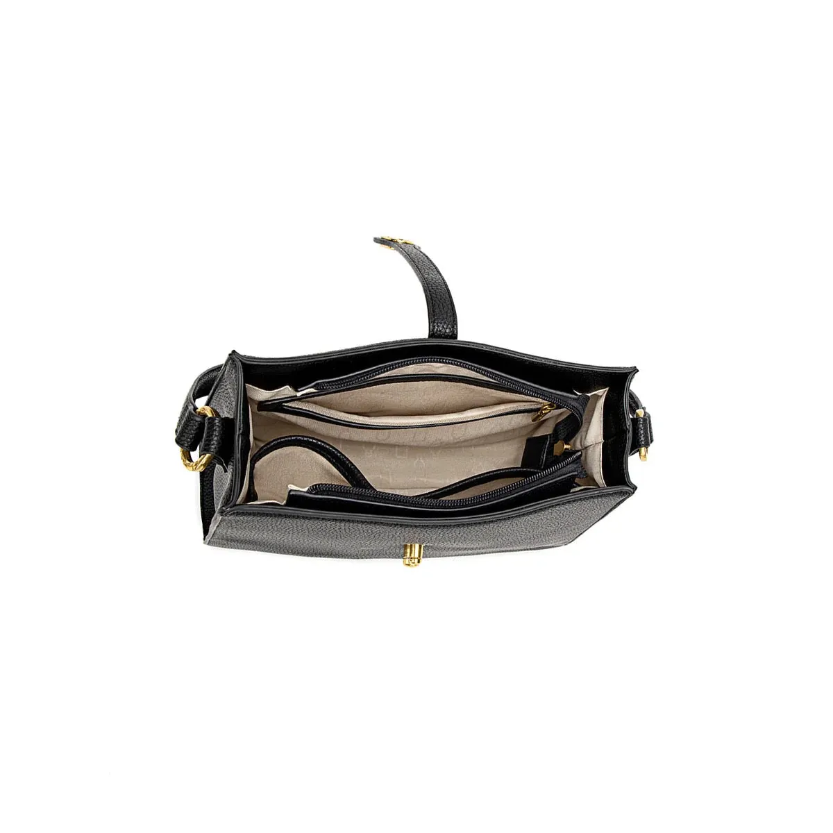 Pixie Mood Damen Jeans Schultertasche mit Schloss - Schwarz