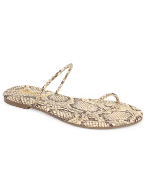 Beige Snake PU Slip-Ons mit dezenter Optik