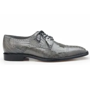 Belvedere Exotische Leder Schuhe Belvedere Batta in Grau Echtem Straußenleder Oxfords