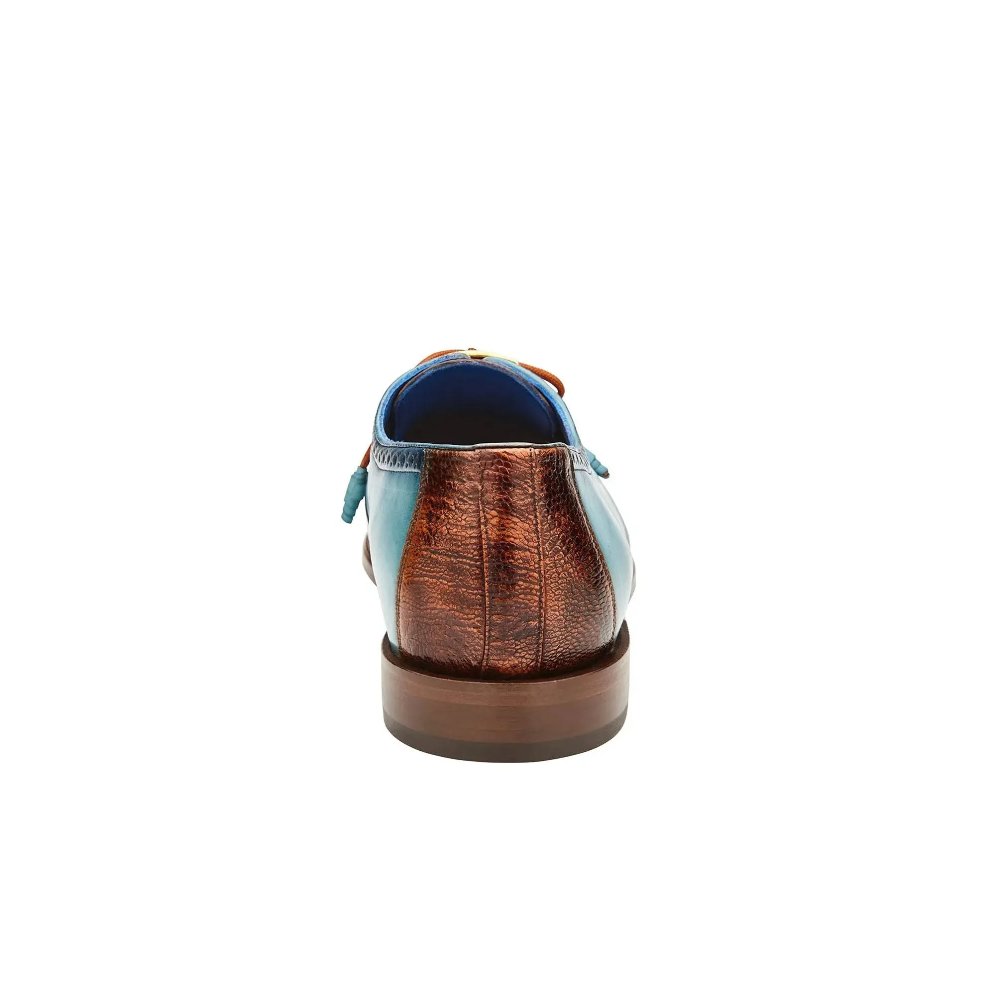Belvedere Exotische Leder Schuhe Belvedere Etore in Antik Aqua / Antik Mandel Straußenbein & Leder Oxfords