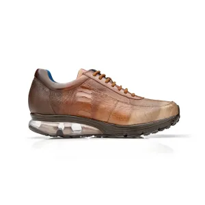 Belvedere Exotische Leder Schuhe Belvedere George in Mehrfarbig Rost Echt Straußenhandbemalte Sneakers