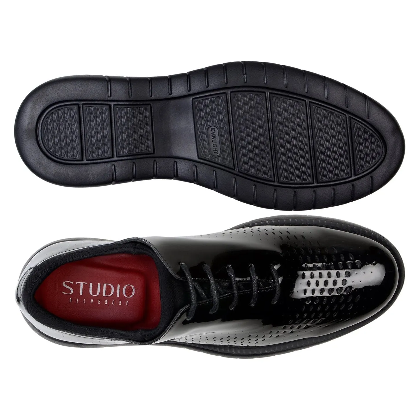 Belvedere Exotische Leder-Schuhe Belvedere Maxim in Schwarz Glänzendem Lackleder Sneakers