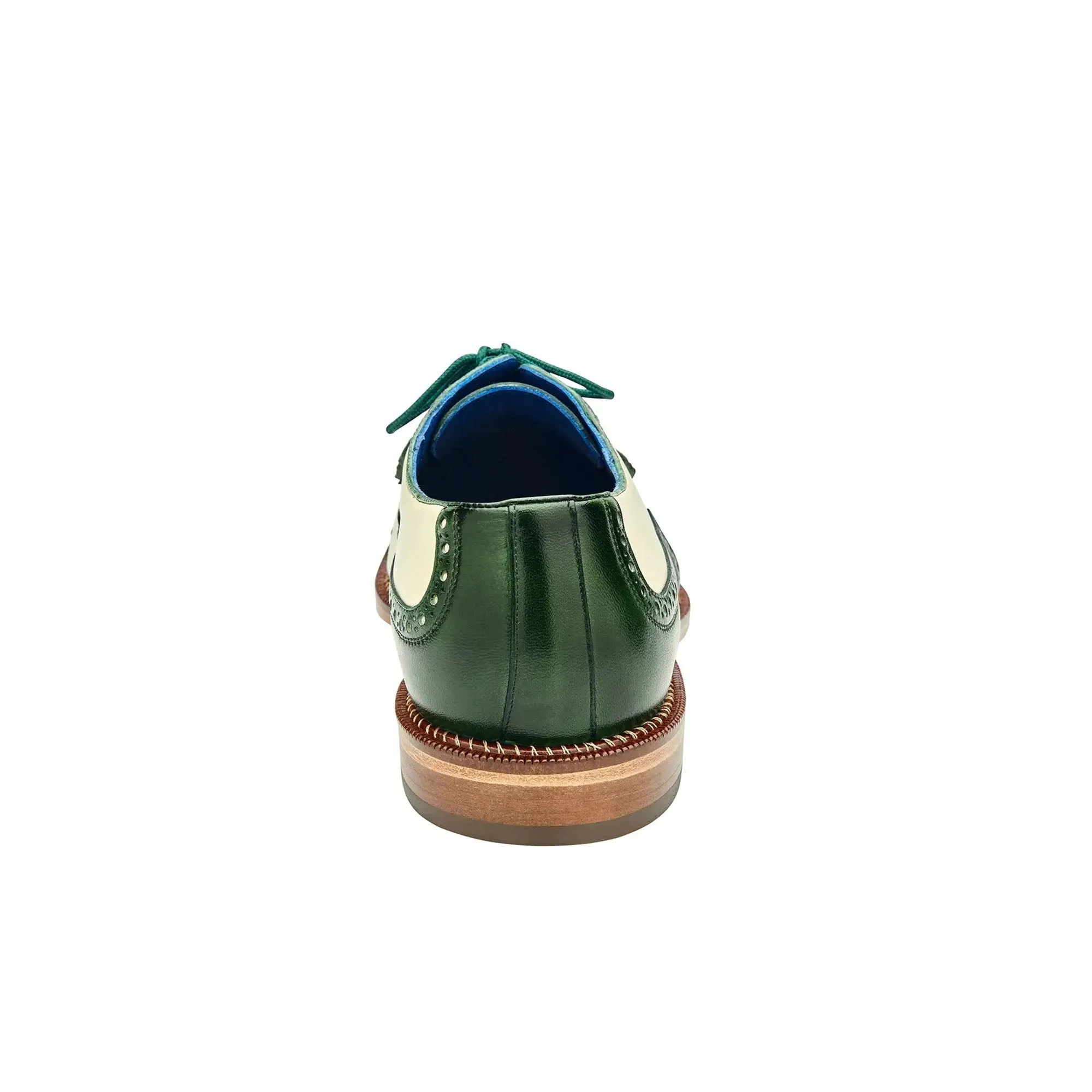 Belvedere Exotische Leder Schuhe Belvedere Sesto in Forest / Creme Straußenfeder & Leder Anzugsschuhe