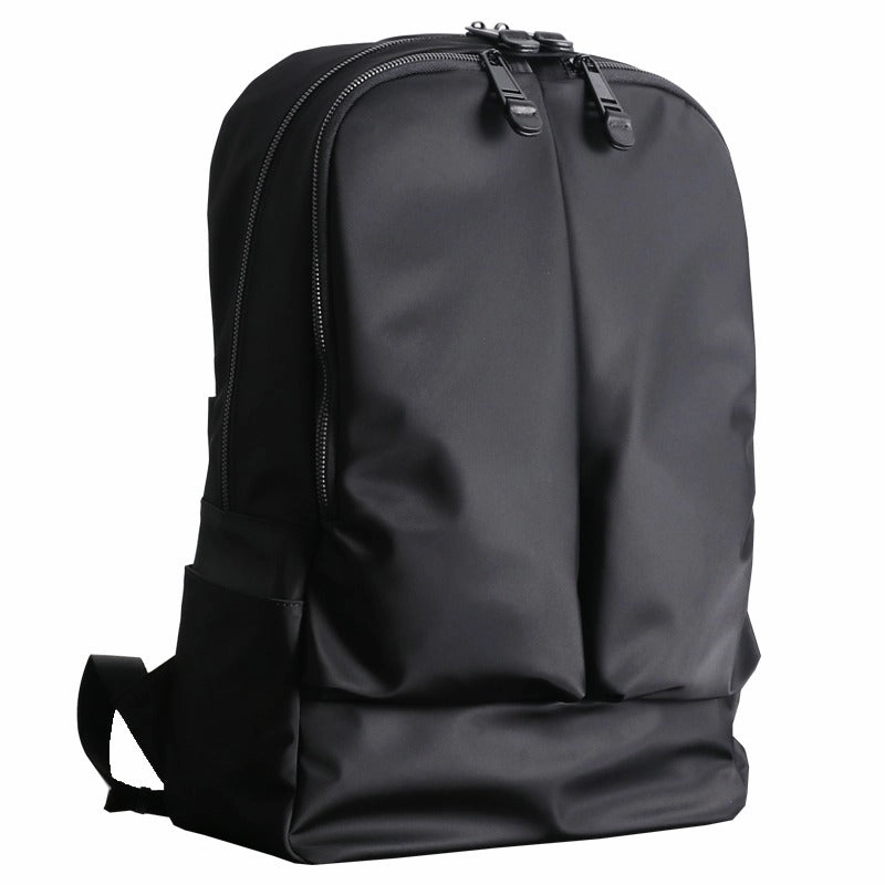 Black Nylon Backpack Womens 14 inches School Backpack Purse Black Nylon Leather Travel Rucksack for Ladies