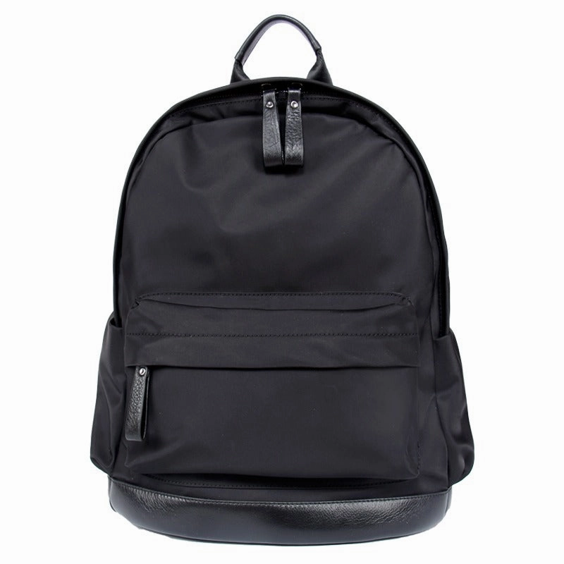 Schwarzer Nylon-Leder Umhängetaschen-Rucksack Damen Schulrucksack Handtasche Nylon-Leder Reiserucksack für Frauen