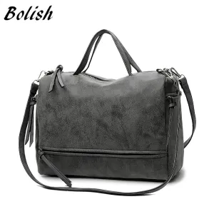 Bolish Brand Mode Damen Schultertasche Nubukleder Damenhandtasche Vintage Messenger Bag Motorrad Umhängetasche Damen Tasche Fashion Nova Taschen