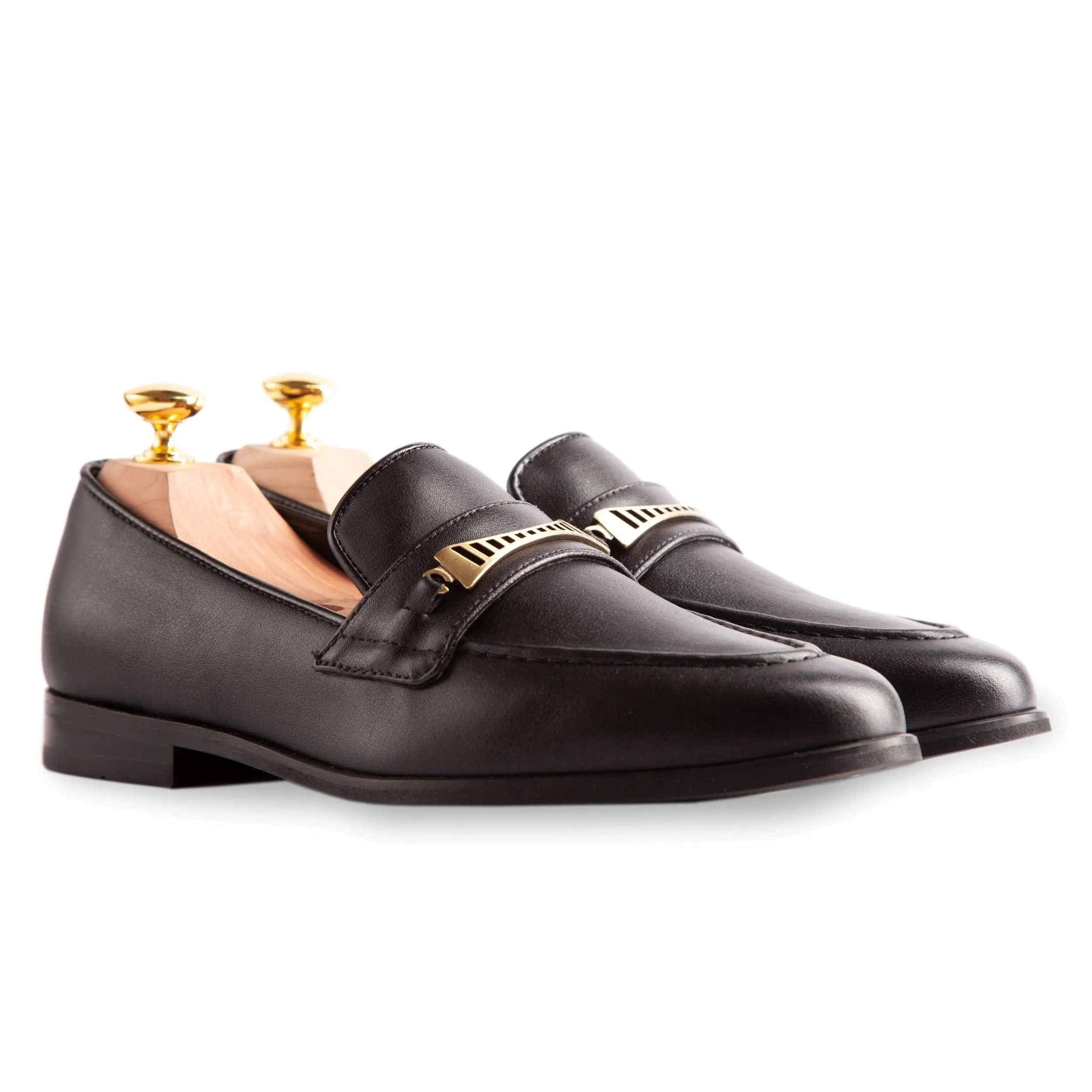 Bridge-Bit Kaktusleder Veganer Loafer | Schwarz