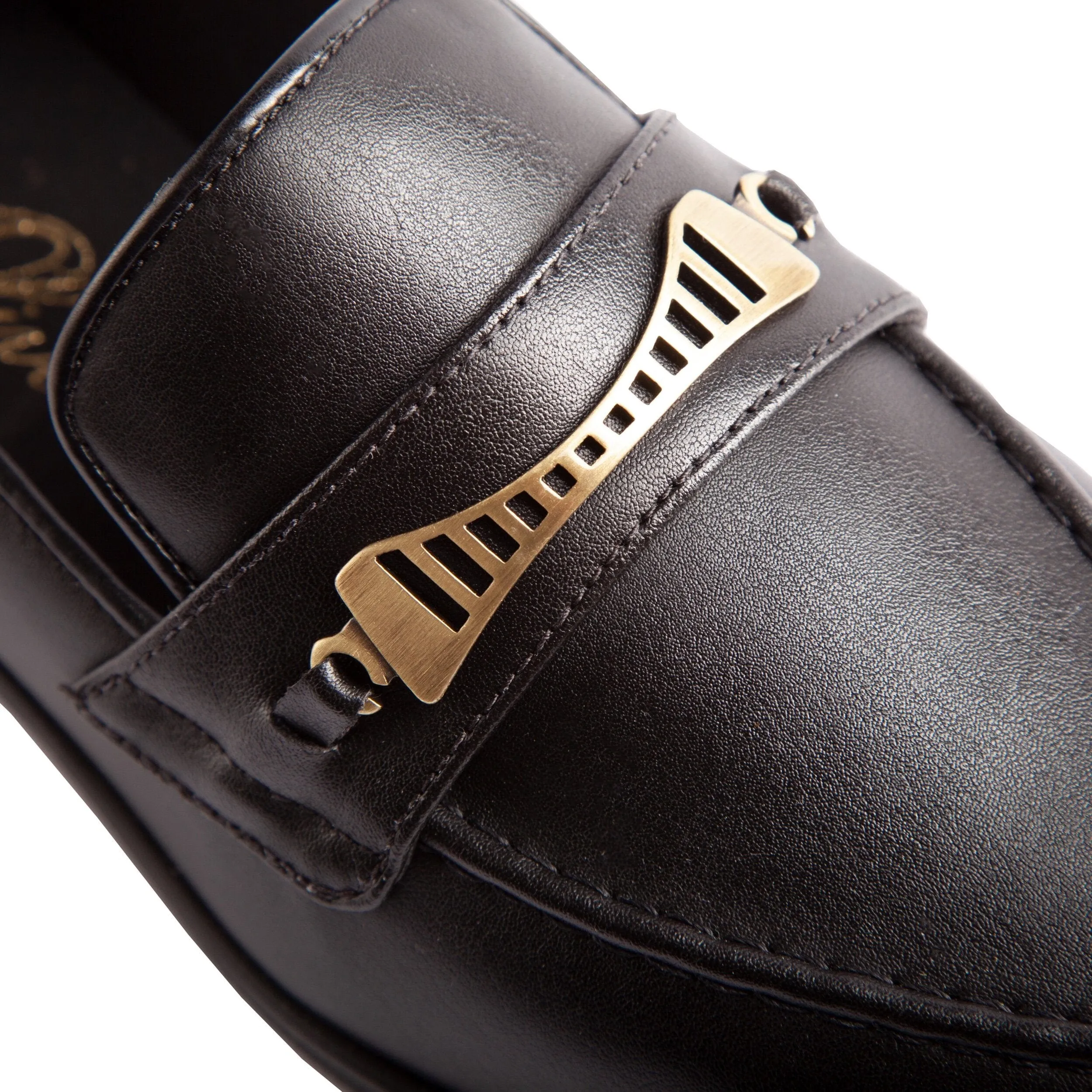 Bridge-Bit Kaktusleder Veganer Loafer | Schwarz