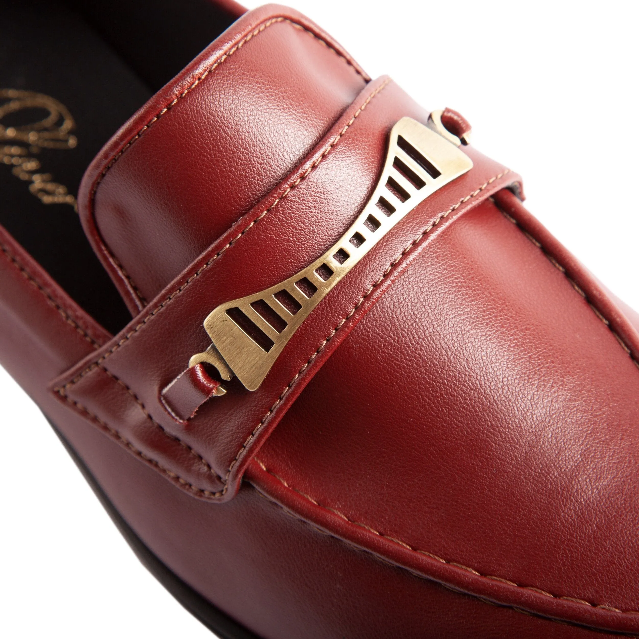 Bridge-Bit Kaktusleder Veganer Loafer | Burgunderrot