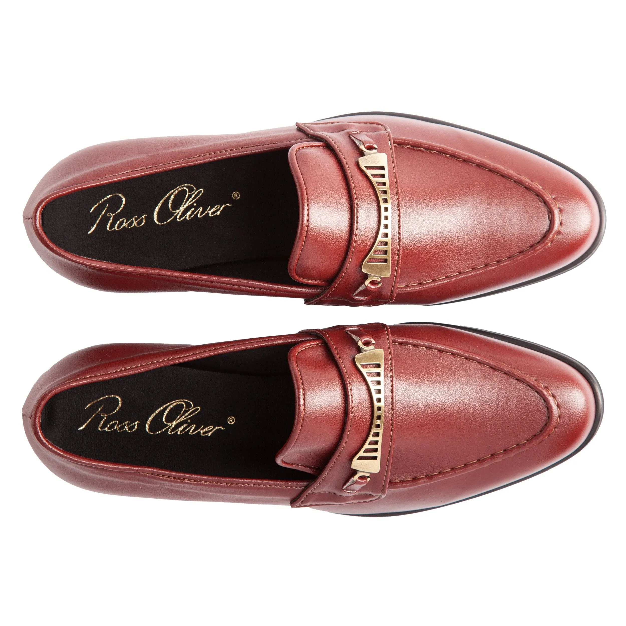 Bridge-Bit Kaktusleder Veganer Loafer | Burgunderrot