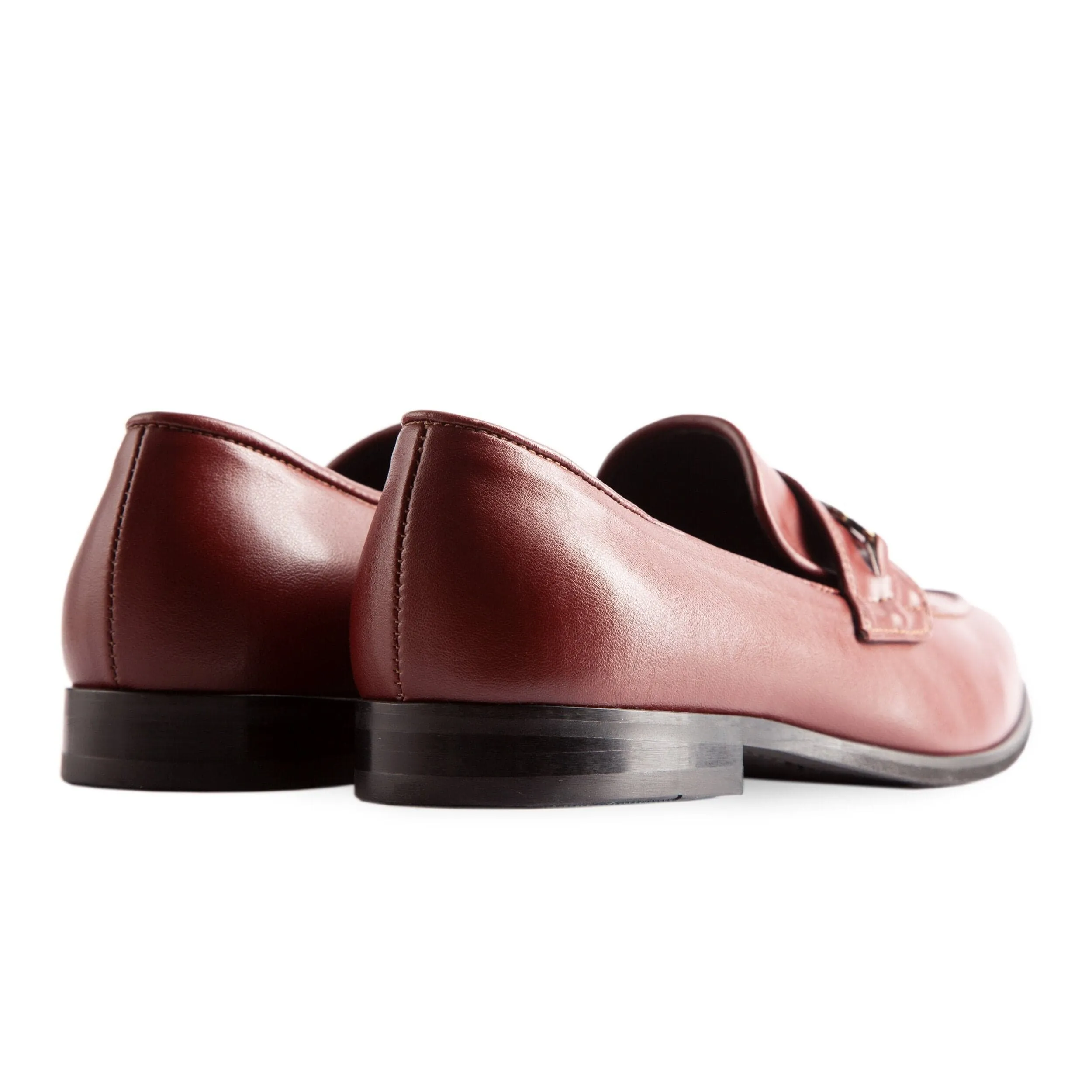 Bridge-Bit Kaktusleder Veganer Loafer | Burgunderrot