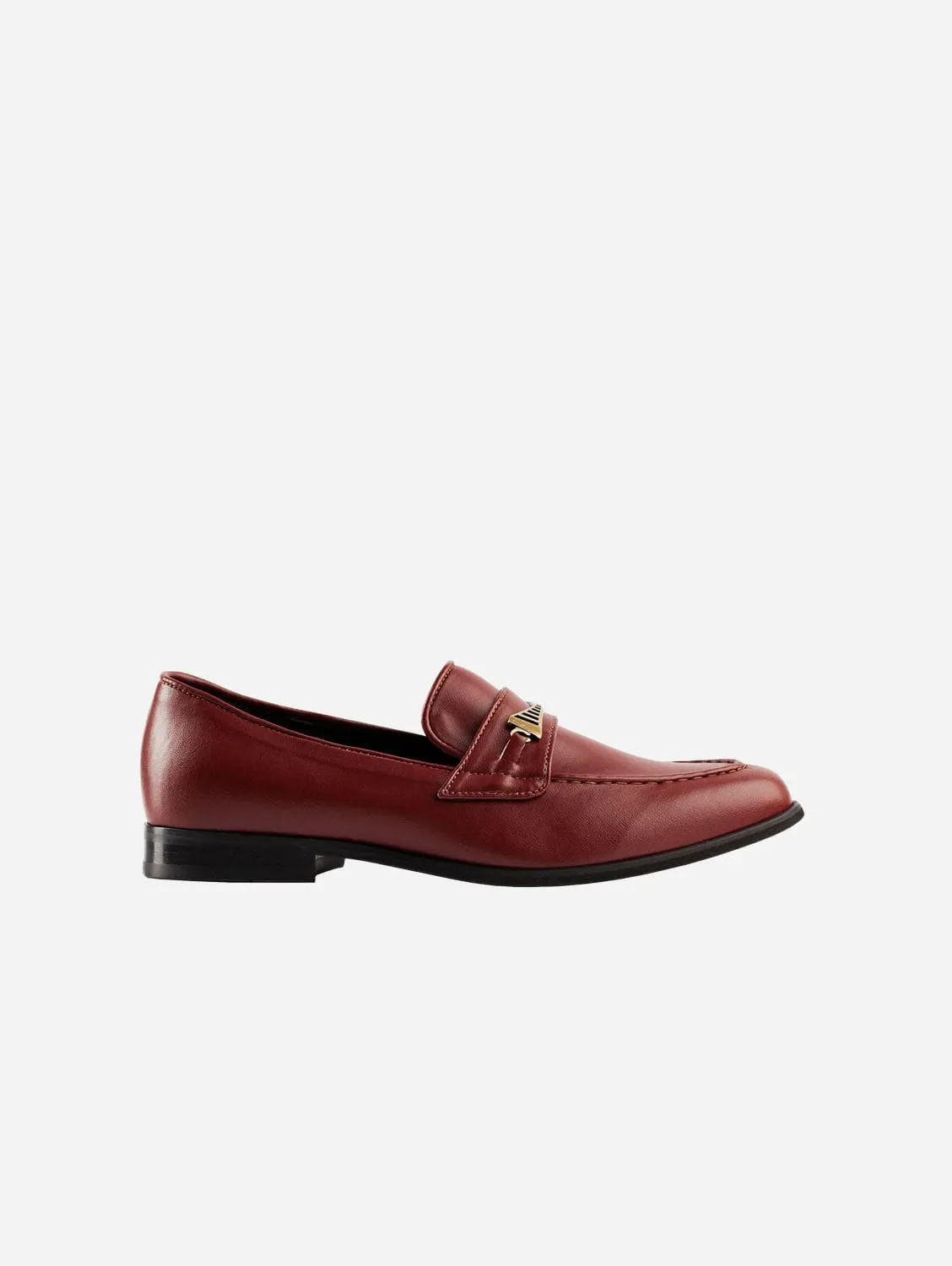 Bridge-Bit Kaktusleder Veganer Loafer | Burgunderrot