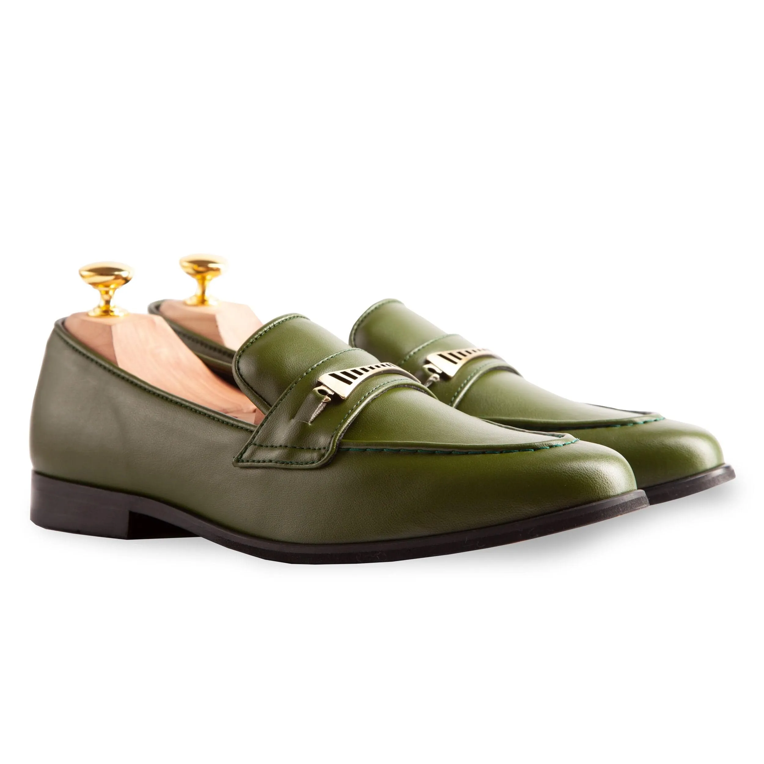 Bridge-Bit Kaktusleder Veganer Loafer | Grün