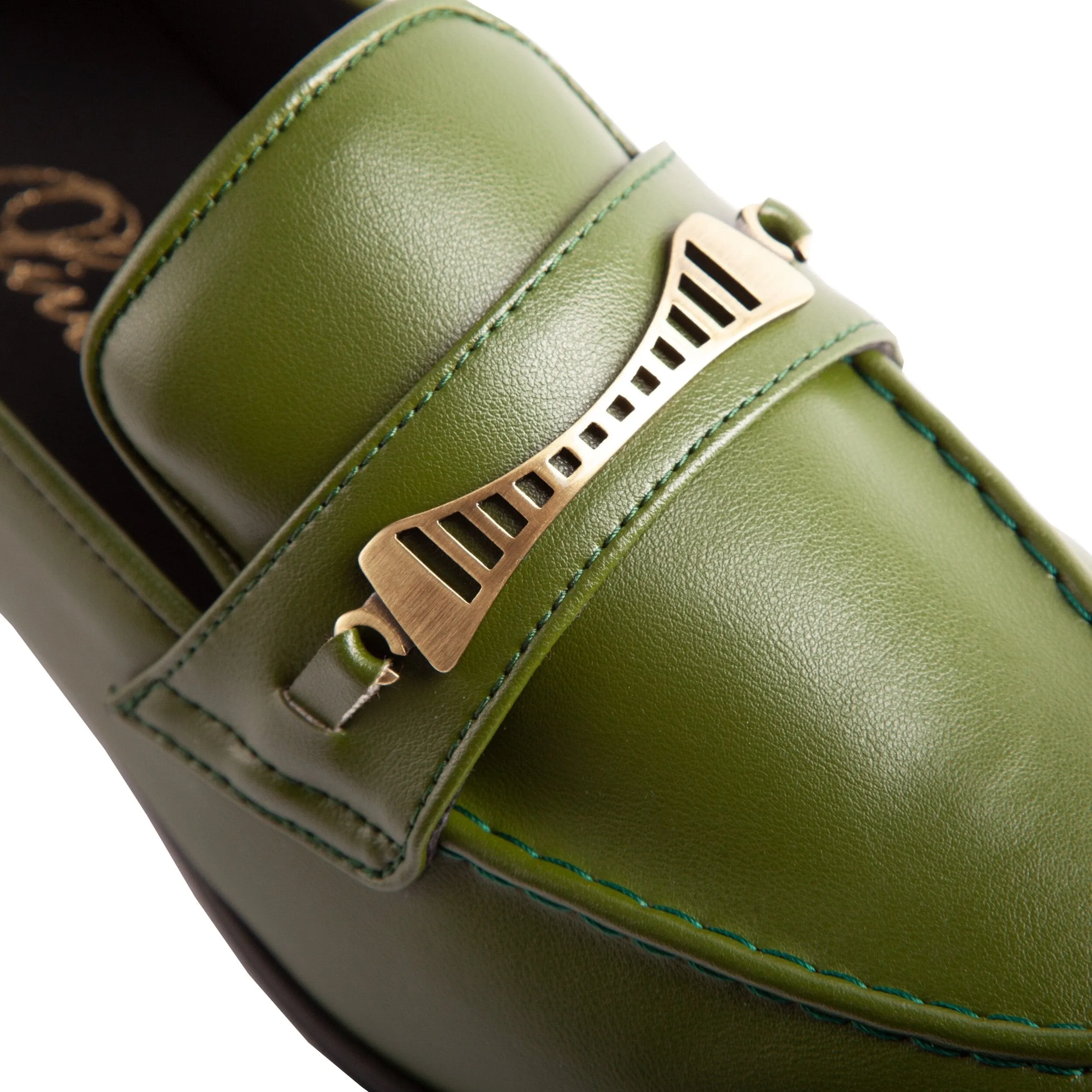 Bridge-Bit Kaktusleder Veganer Loafer | Grün