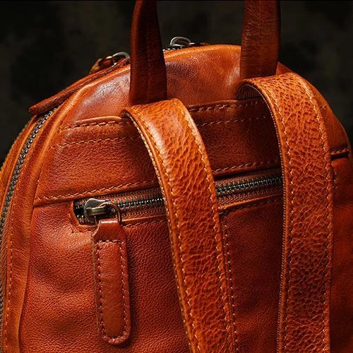 Brown Leather Rucksack Womens Leather Small Backpack Ladies Backpack Purse