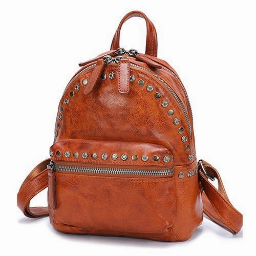 Brown Leather Rucksack Womens Leather Small Backpack Ladies Backpack Purse