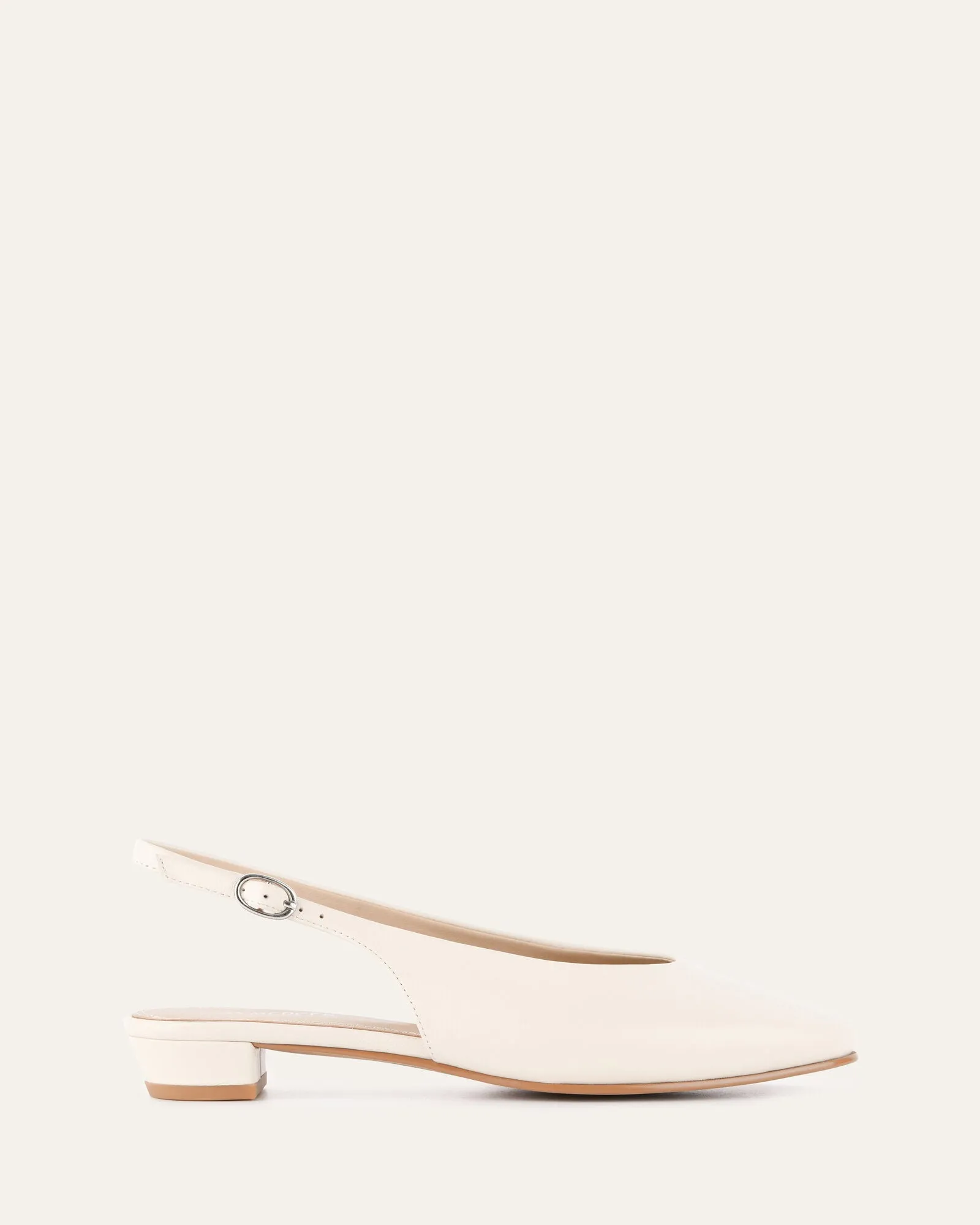 BRYCE DRESS FLATS IN OFF-WHITE LEDER