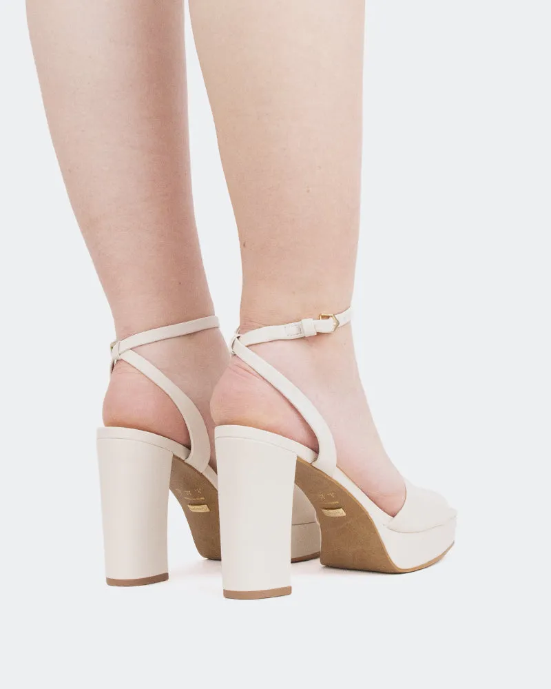 Caicos, Off White Leder/Cuir Blanc Cassé