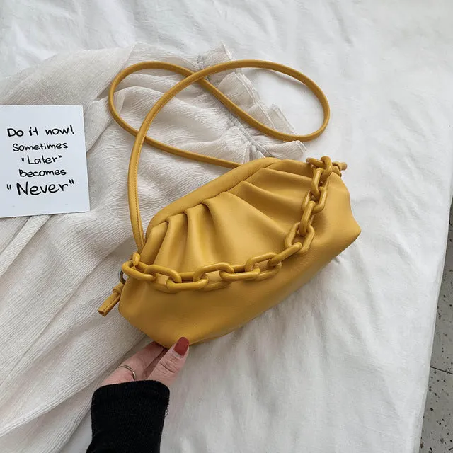 Süßigkeitenfarbene PU-Leder Schulter-Umhängetasche für Damen 2020 Kleine Crossbody-Tasche Reisekette Handtaschen und Geldbörsen Fashion Nova Taschen