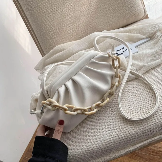 Süßigkeitenfarbene PU-Leder Schulter-Umhängetasche für Damen 2020 Kleine Crossbody-Tasche Reisekette Handtaschen und Geldbörsen Fashion Nova Taschen