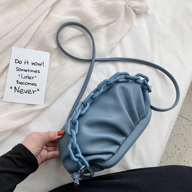 Süßigkeitenfarbene PU-Leder Schulter-Umhängetasche für Damen 2020 Kleine Crossbody-Tasche Reisekette Handtaschen und Geldbörsen Fashion Nova Taschen