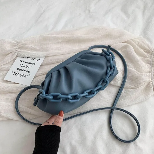 Süßigkeitenfarbene PU-Leder Schulter-Umhängetasche für Damen 2020 Kleine Crossbody-Tasche Reisekette Handtaschen und Geldbörsen Fashion Nova Taschen