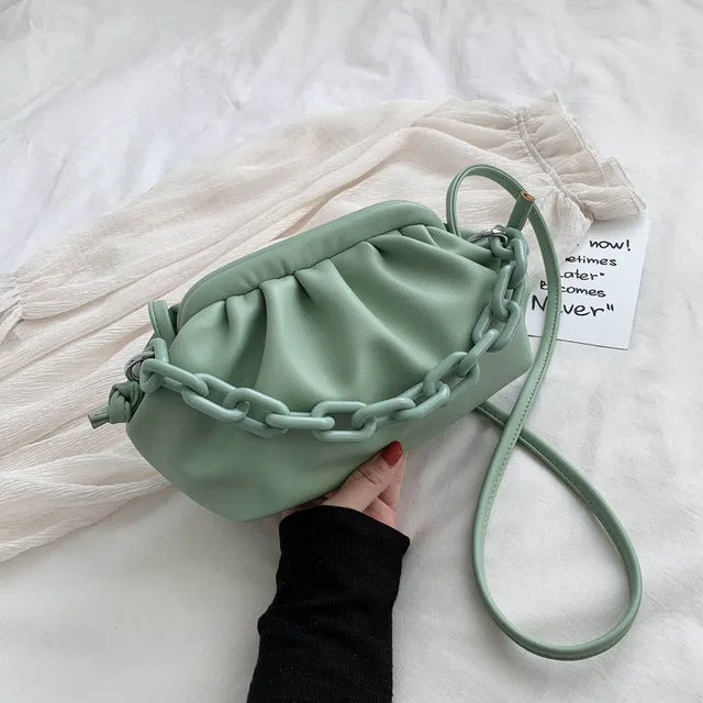 Süßigkeitenfarbene PU-Leder Schulter-Umhängetasche für Damen 2020 Kleine Crossbody-Tasche Reisekette Handtaschen und Geldbörsen Fashion Nova Taschen