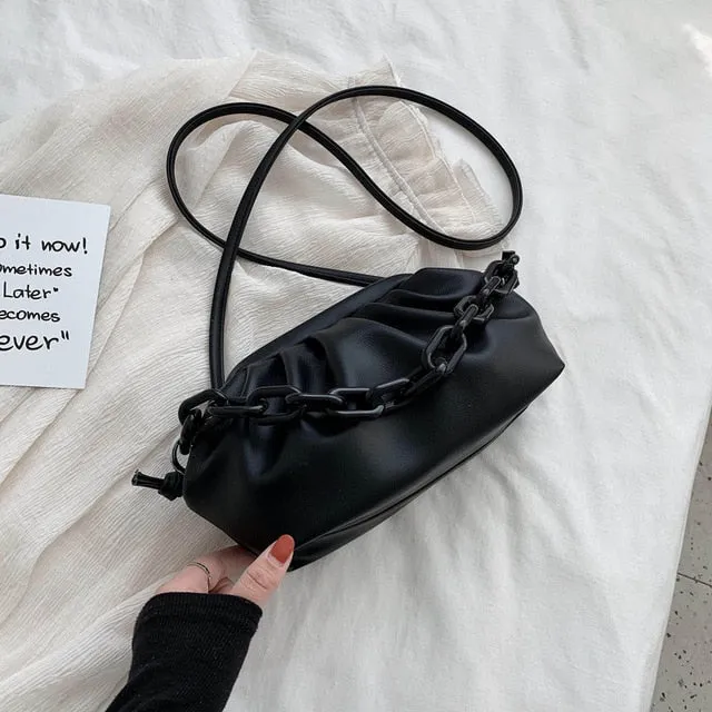Süßigkeitenfarbene PU-Leder Schulter-Umhängetasche für Damen 2020 Kleine Crossbody-Tasche Reisekette Handtaschen und Geldbörsen Fashion Nova Taschen