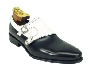 Carrucci Double Monkstraps KS099-3003 - Schwarz/Weiß