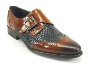 Carrucci KS099-722 Gewebter Schnürschuh - Braun/Marine