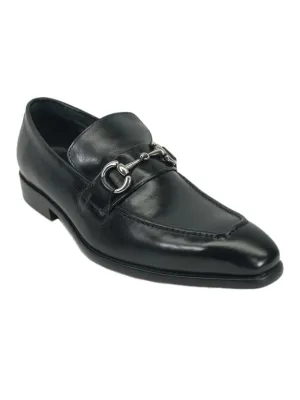 Carrucci KS478-02 Schlupf-Loafer mit Schürzenkappe aus Leder - Schwarz