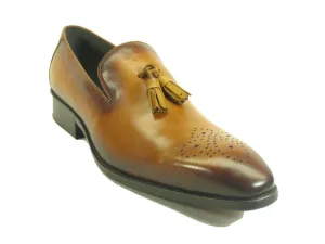 Carrucci KS503-47 Ganzschnitt-Quastenloafer - Cognac