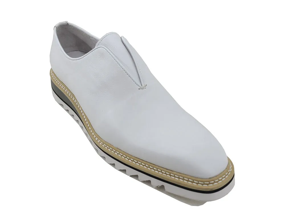 Carrucci KS550-08 Schlupfschuh mit kontrastfarbener Sohle - Weiß